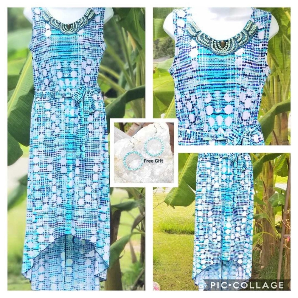 Womans HĀLO, High Low Beautiful Sleveless M Dress